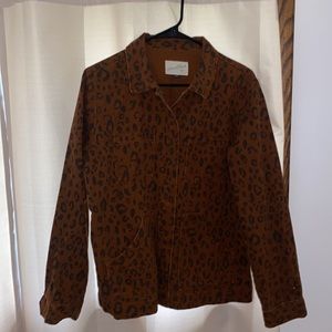 Leopard denim jacket